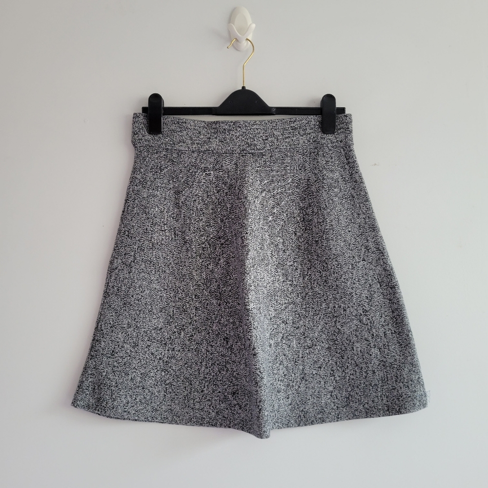 LOFT Black and White Tweed Mini Skirt